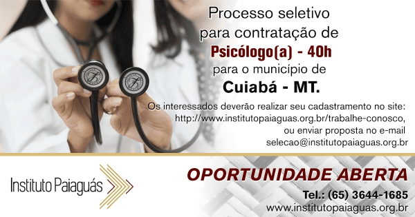 Processo seletivo para contratação no município de Cuiabá