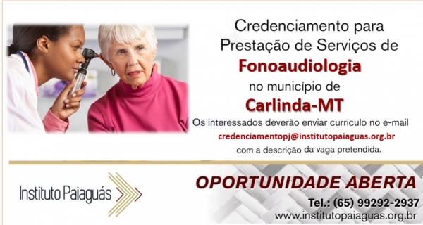 Credenciamento para Prestação de Serviços em Fonoaudiologia - Carlinda-MT