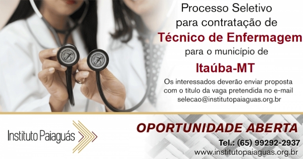 Processo Seletivo para Técnico de Enfermagem em Itaúba-MT
